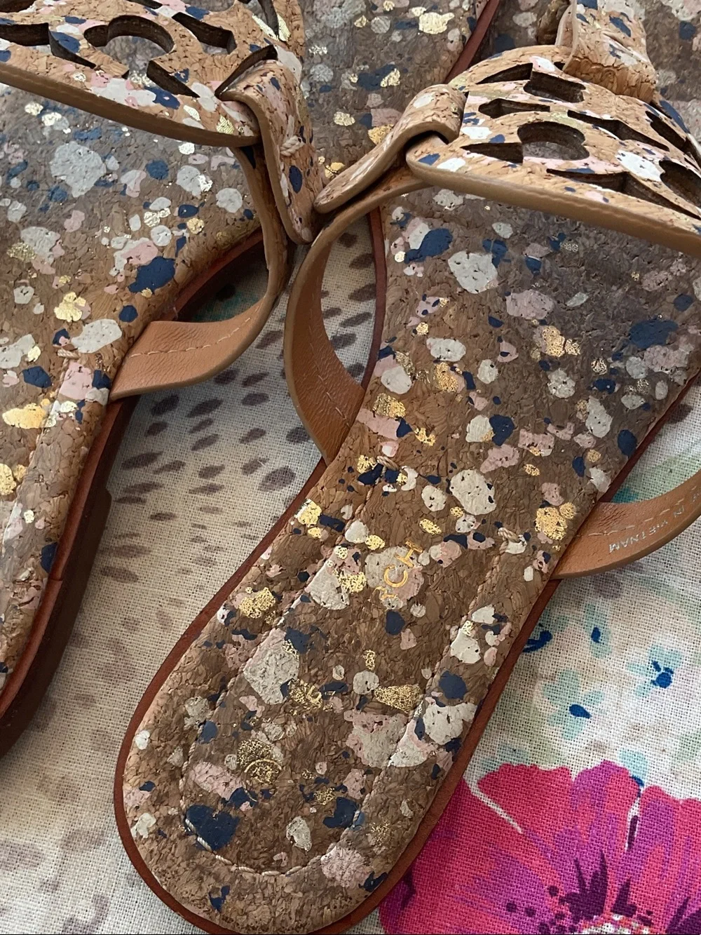 Tory Burch Miller Welt Confetti Cork Sandals